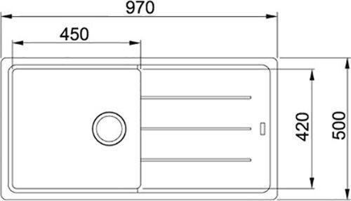 🟥 Кухонная мойка Franke Basis BFG 611-97 (114.0363.933) гранитная - врезная - оборотная - цвет Оникс 114.0363.933 фото