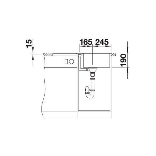 Кухонная мойка Blanco METRA 45 S-F Silgranit&reg; цвет белый склапаном-автоматом (519083) монтаж в уровень со столешницей 519083 фото