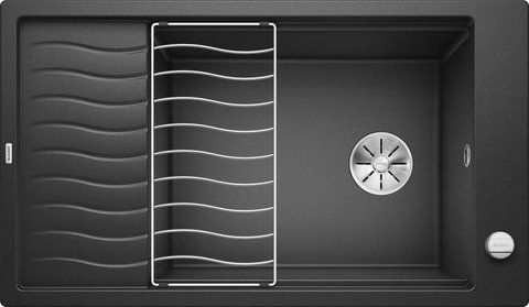 Кухонная мойка Blanco ELON XL 8 S Silgranit&reg; цвет черный скл.-авт. InFino (525885) монтаж на столешницу 525885 фото