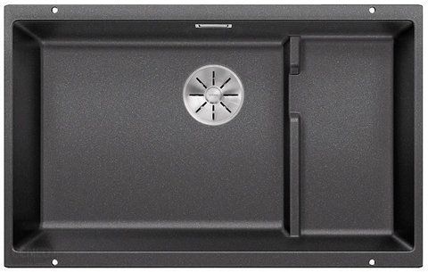 Кухонная мойка Blanco SUBLINE 700-U Level Silgranit&reg; цвет черный с отводной арматурой InFino (526004) монтаж под столешницу 526004 фото
