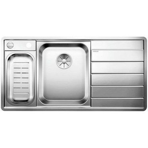 Кухонная мойка Blanco AXIS III 6 S-IF (- чаша слева) нержавеющая сталь с зеркальной полировкой скл.-авт. InFino (522105) монтаж на столешницу; в уровень со столешницей 522105 фото