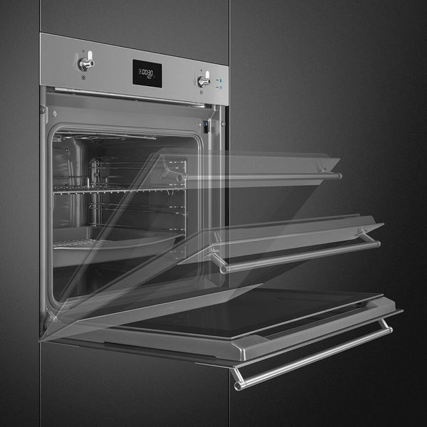 Smeg SO6301S2X - серія CLASSICA - Духова шафа комбінована з парою, 60 см, SteamOne, Compact Screen so6301s2x фото