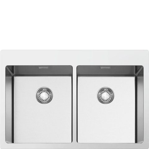 Smeg VR12S3434RS - серія MIRA - Мийка, Mira, чаша 340 + 340*400 см без отвору для крана, подвійна установка R12, нерж. сталь vr12s3434rs фото