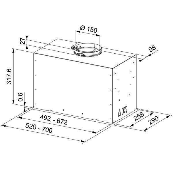 🟥 Кухонная вытяжка Franke Box Flush Basic FBFE BK A52 (305.0729.555) Черный матовый встраиваемая полностью 52 см 305.0729.555 фото