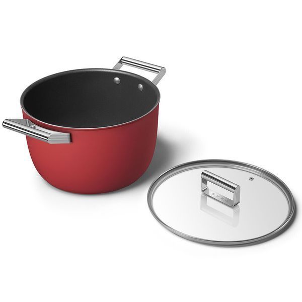 Smeg CKFC2611RDM - серія 50'S RETRO STYLE - Каструля 26 см, з кришкою, колір червоний матовий ckfc2611rdm фото