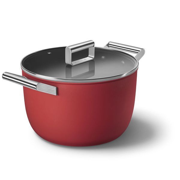 Smeg CKFC2611RDM - серія 50'S RETRO STYLE - Каструля 26 см, з кришкою, колір червоний матовий ckfc2611rdm фото