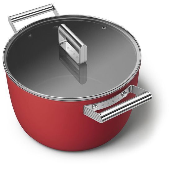 Smeg CKFC2611RDM - серія 50'S RETRO STYLE - Каструля 26 см, з кришкою, колір червоний матовий ckfc2611rdm фото