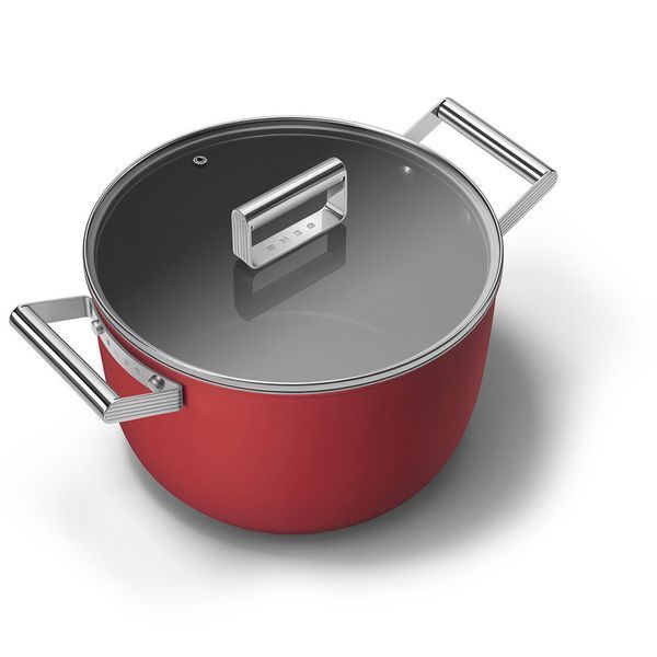 Smeg CKFC2611RDM - серія 50'S RETRO STYLE - Каструля 26 см, з кришкою, колір червоний матовий ckfc2611rdm фото