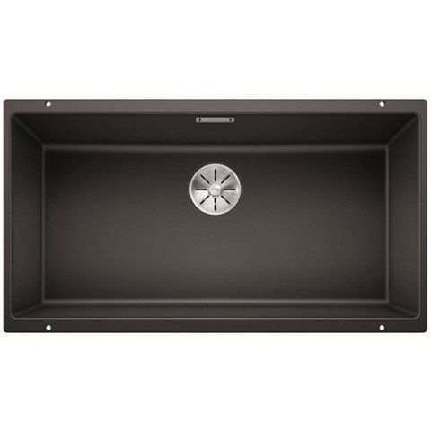Кухонная мойка Blanco SUBLINE 800-U Silgranit&reg; цвет черный с отводной арматурой InFino (526005) монтаж под столешницу 526005 фото