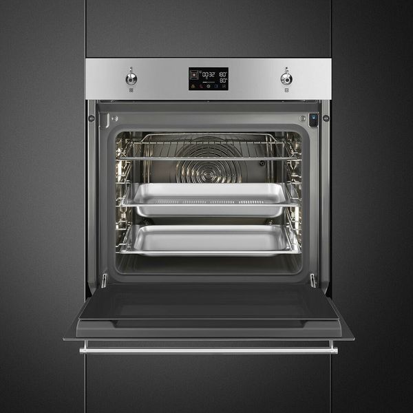 Smeg SO6302S3PX - серія CLASSICA - Духова шафа комбінована з парою, LITE-100, 60 см, LCD-дисплей so6302s3px фото