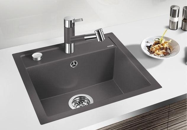 Кухонная мойка Blanco DALAGO 5 Silgranit&reg; цвет темная скала з клапаном-автоматом (518848) монтаж на столешницу 518848 фото