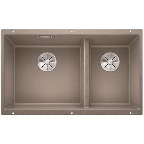 Кухонная мойка Blanco SUBLINE 430/270-U Silgranit&reg; цвет серый беж с отводной арматурой InFino (523158) монтаж под столешницу 523158 фото