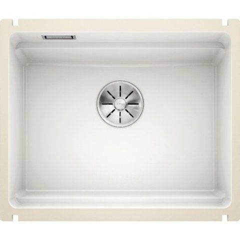 Кухонная мойка Blanco ETAGON 500-U керамика PuraPlus глянцевая белый с отводной арматурой InFino (525149) монтаж под столешницу 525149 фото