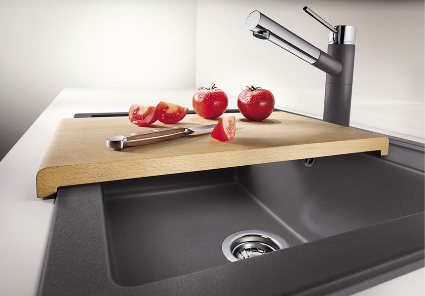Кухонная мойка Blanco DALAGO 6 Silgranit&reg; цвет темная скала з клапаном-автоматом (518850) монтаж на столешницу 518850 фото