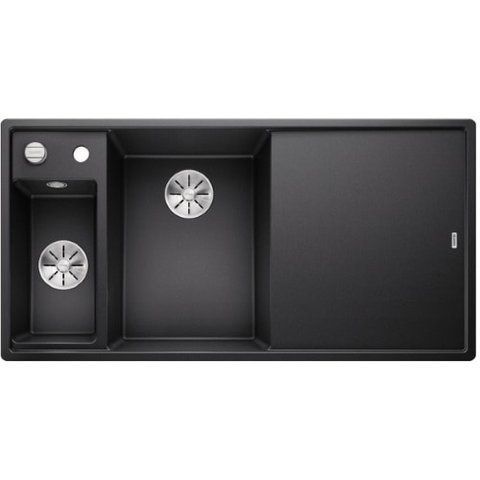 Кухонная мойка Blanco AXIA III 6 S Silgranit&reg; цвет антрацит - чаша слева, столик для обработки ясень скл.-авт. InFino (524643) монтаж на столешницу 524643 фото