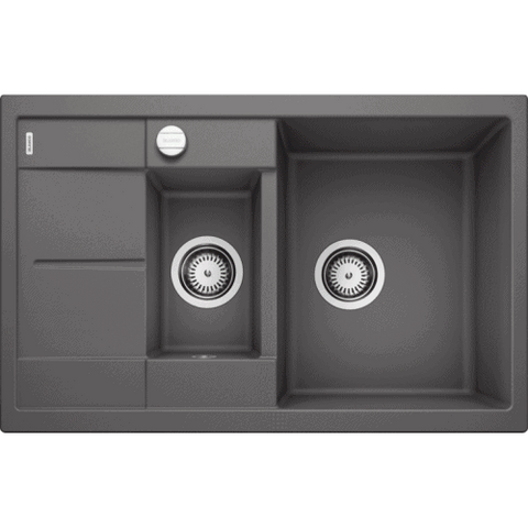 Кухонна мийка Blanco METRA 6 S Compact Silgranit&reg; колір темна скеля з клапаном-автоматом (518876) монтаж на стільницю 518876 фото