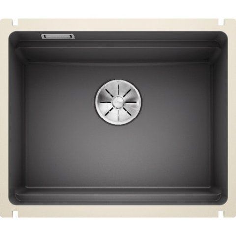 Кухонная мойка Blanco ETAGON 500-U керамика PuraPlus базальт с отводной арматурой InFino (525154) монтаж под столешницу 525154 фото
