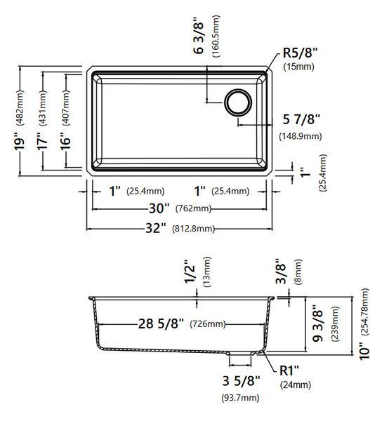 Кухонная мойка Kraus Bellucci&trade; из гранитного композита (KGUW2-33MBL) монтаж под столешницу цвет металлически-черный KGUW2-33MBL фото