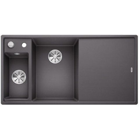 Кухонная мойка Blanco AXIA III 6 S Silgranit&reg; цвет темная скала - чаша слева, столик для обработки ясень скл.-авт. InFino (524644) монтаж на столешницу 524644 фото
