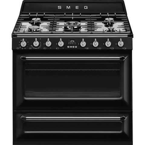 Smeg TR90BL2 - серія VICTORIA - Варильний центр, 90 см, 1 Духова шафа, газова поверхня, колір чорний tr90bl2 фото