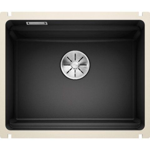Кухонная мойка Blanco ETAGON 500-U керамика PuraPlus черный с отводной арматурой InFino (525155) монтаж под столешницу 525155 фото
