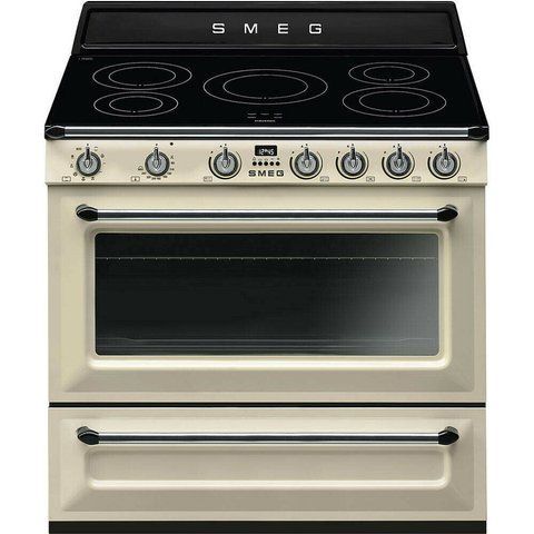Smeg TR90IP2 - серія VICTORIA - Варильний центр, 90 см, 1 Духова шафа, індукційна поверхня, колір кремовий tr90ip2 фото