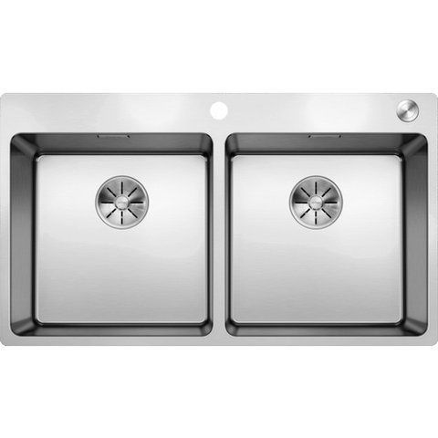Кухонная мойка Blanco ANDANO 400/400-IF/A нержавеющая сталь с зеркальной полировкой скл.-авт. и управлением PushControl (525249) монтаж на столешницу; в уровень со столешницей 525249 фото
