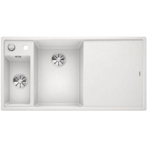 Кухонная мойка Blanco AXIA III 6 S Silgranit&reg; цвет белый - чаша слева, доска стекло скл.-авт. InFino (524657) монтаж на столешницу 524657 фото