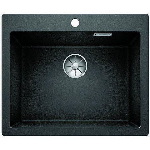 Кухонна мийка Blanco PLEON 6 Silgranit&reg; колір чорний з відвідною арматурою InFino (525953) монтаж на стільницю 525953 фото