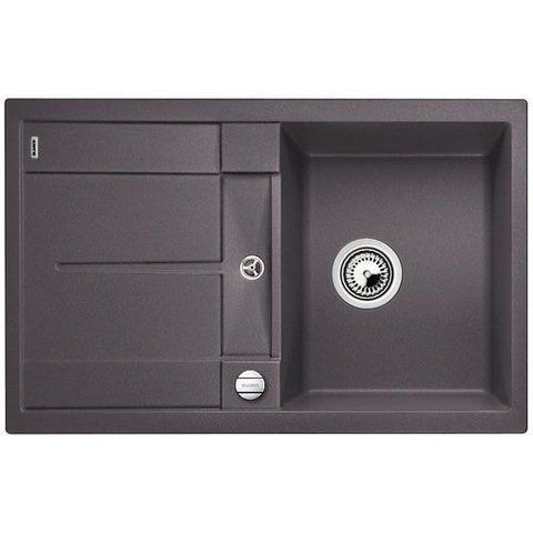 Кухонная мойка Blanco METRA 45 S-F Silgranit&reg; цвет темная скала, склапаном-автоматом (519086) монтаж в уровень со столешницей 519086 фото