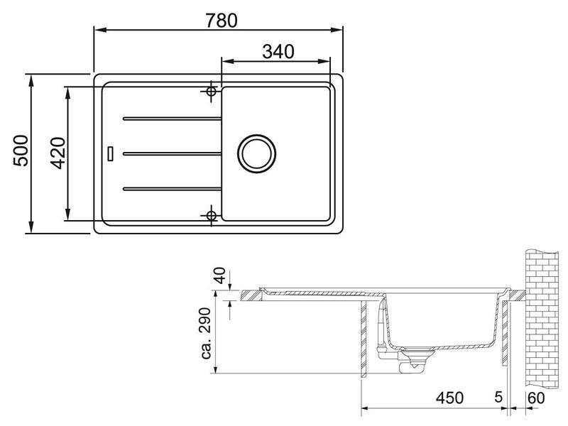 🟥 Кухонная мойка Franke Basis BFG 611-78 (114.0258.031) гранитная - врезная - оборотная - цвет Сахара 114.0258.031 фото