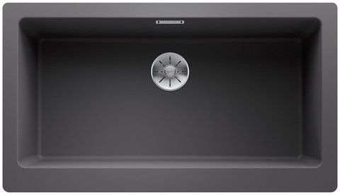 Кухонная мойка Blanco VINTERA XL 9-UF Silgranit&reg; цвет темная скала с отводной арматурой InFino (526102) монтаж под столешницу и в уровень со столешницей 526102 фото