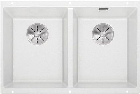 Кухонная мойка Blanco SUBLINE 350/350-U Silgranit&reg; цвет белый с отводной арматурой InFino (523578) монтаж под столешницу 523578 фото