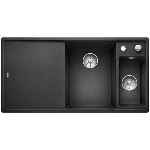 Кухонная мойка Blanco AXIA III 6 S-F Silgranit&reg; цвет антрацит - чаша справа, доска стекло скл.-авт. InFino (523489) монтаж в уровень со столешницей 523489 фото