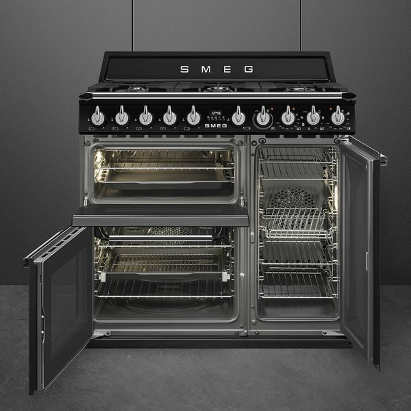 Smeg TR93BL - серія VICTORIA - Варочний центр соло, 90 см, 3 Духовки tr93bl фото