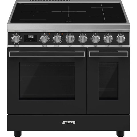 Smeg CPF92IMA - серія PORTOFINO - Варочний центр соло, 90 см, 2 Духовки, індукційна панель, антрацит cpf92ima фото