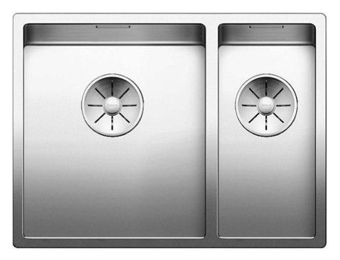 Кухонная мойка Blanco CLARON 340/180-IF (- чаша справа) нержавеющая сталь с зеркальной полировкой с отводной арматурой InFino (521608) монтаж на столешницу; в уровень со столешницей 521608 фото