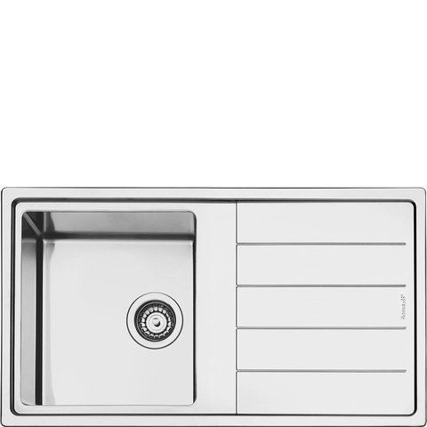 Smeg LDR861-2 - серія UNIVERSAL - Мийка одинарна, MIRA, 86 см, 1 чаша з клапаном-автоматом, ультранизький профіль, обертається, ширина шафи від 60см, нержавіюча сталь ldr861-2 фото
