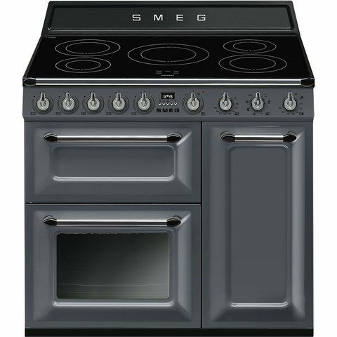Smeg TR93IGR2 - серія VICTORIA - Варильний центр, 90 см, 3 Духові шафи, індукційна поверхня, колір сірий tr93igr2 фото
