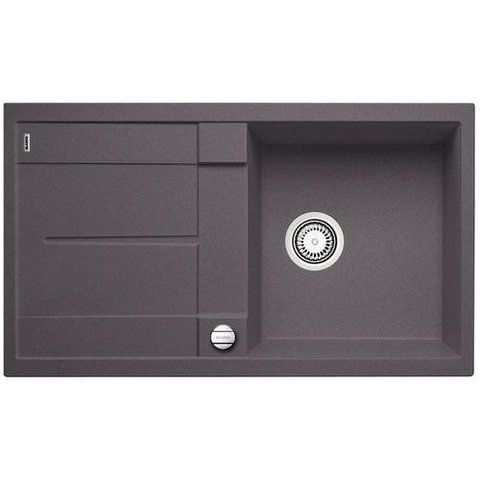 Кухонная мойка Blanco METRA 5 S-F Silgranit&reg; цвет темная скала, склапаном-автоматом (519102) монтаж в уровень со столешницей 519102 фото