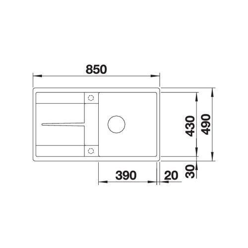 Кухонная мойка Blanco METRA 5 S-F Silgranit&reg; цвет темная скала, склапаном-автоматом (519102) монтаж в уровень со столешницей 519102 фото